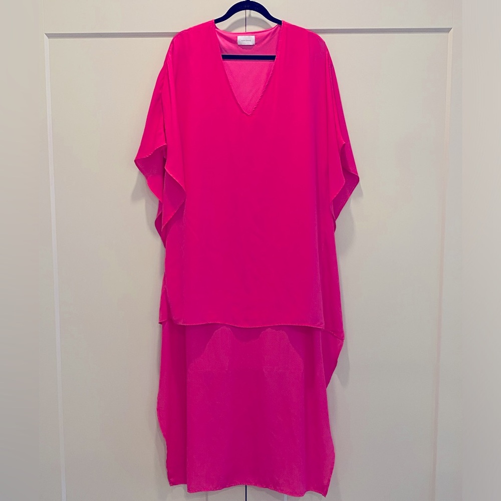 Adrienne hi-low maxi caftan/poncho dress